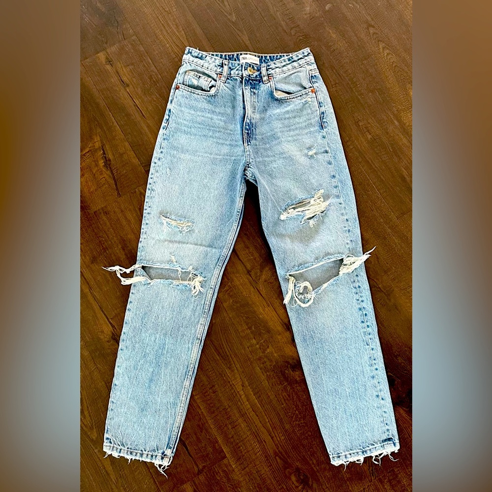 Zara Distressed Mom Jeans